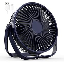 Ventilador Usb Aliexpress Ventilador USB, Mini Ventilador Portátil de Mesa, 3 Usos Ventilador Pequeño, 3 Velocidades | Rotación de 360° & Cable Tipo C USB Adecuado para Oficina, Hogar y Exteriores (Azul)