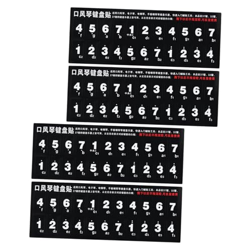 MUELODSIC 4Pcs Melodica Keyboard Stickers Pitch Stickers for 37/32/27-Key Melodicas for Beginners