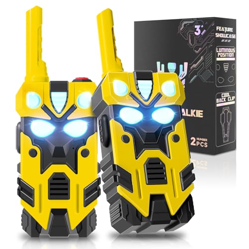 Hornet Transform Toys Walkie Talkies for Kids 2 Pack Robot - 2500FT Range with Cool Light Effects