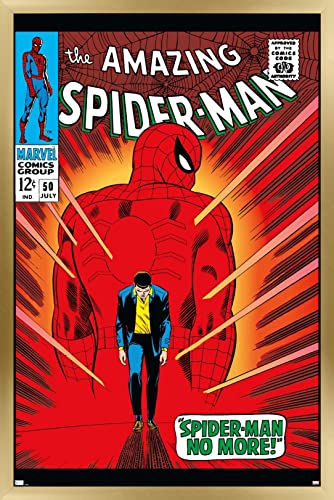 Trends International Marvel Comics Amazing Spider-Man #50 Wall Poster, 22.4L x 14.7W, Gold Framed Version