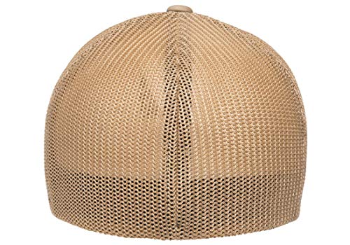 Image of Flexfit Trucker Mesh Fitted Cap, Multicam Arid Tan, OS | 6-Panel, Mid-Profile, Stretchable Mesh Backing, Flexfit Sweatband, Curved Visor, Silver Undervisor