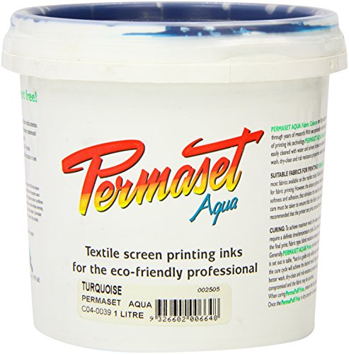 Permaset Aqua Fabric Standard Cover Screenprinting Inks - Turquoise - 1 Liter