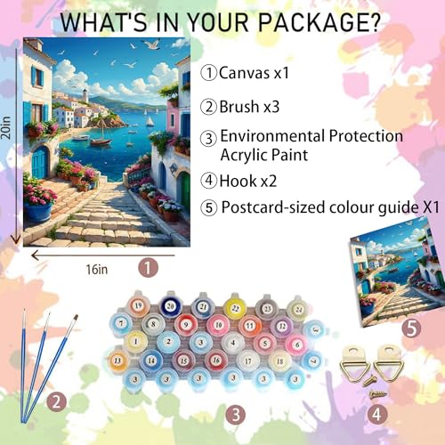 Arttoplus Kit de pintura de paisagem por números para adultos - cenários adultos pintura por números