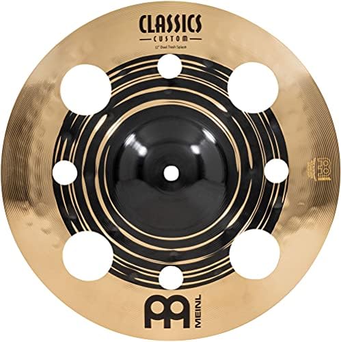 Meinl Cymbals Classics Custom Dual 12" Trash Splash Cymbal with Holes, Dark and Brilliant Finish — Made in Germany — for Rock, Metal and Fusion, 2-Year Warranty, (CC12DUTRS)