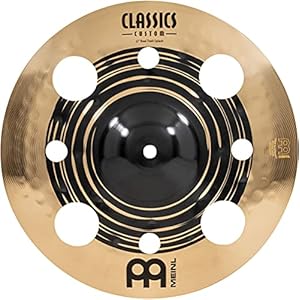 Meinl Cymbals Classics Custom Dual 12″ Prullenbak Splash Bekken met gaten, donkere en briljante afwerking – Made in Germany – voor Rock, Metal en Fusion, 2 jaar garantie, (CC12DUTRS)