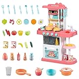 【Lehrreiches Spaßiges Kochspielzeug】 Die Aufbewahrungsregale, Teller und Gewürzständer, Obst und Gemüse Regale und Haken werden die angemessenen Aufbewahrungs- Gewohnheiten des Kindes von einem jungen Alter an trainieren. Laden Sie Freunde zum gemeinsamen Spielen ein, um so die sozialen und praktischen Fähigkeiten Ihres Kindes zu trainieren. Die Spieluhr kann insgesamt 6 klassische, englische Lieder spielen und so den Spielspaß noch erhöhen.