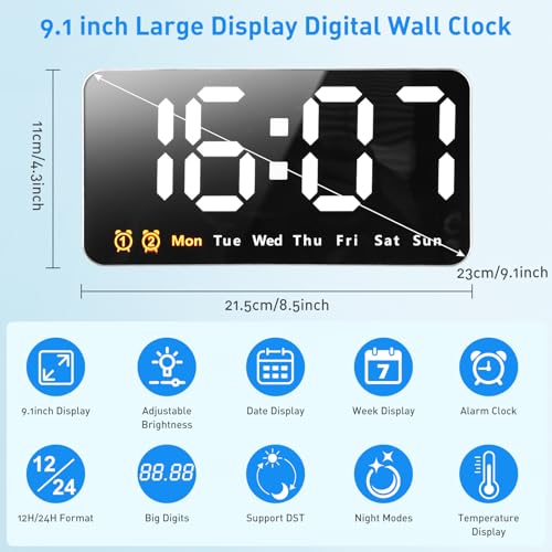 Aceshop Large LED Display Alarm Clock - Image 2
