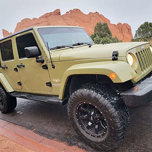 Image of KSaAuto 16 inch Short Antenna Compatible with Jeep Wrangler JL JK JKU JLU Rubicon Unlimited Gladiator (2007-2021) | Flexible Car Wash Spiral Antenna Replacement | Upgrade Designed for Optimized Reception