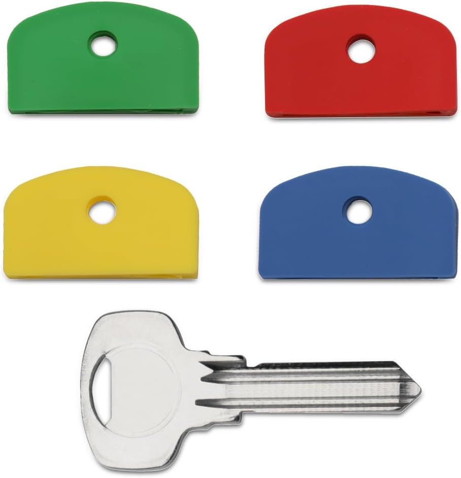 Set of Four Coloured Large Square Headed Identifying Key caps for Yale Keys