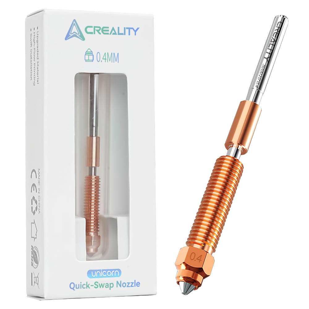 Creality K1C Nozzle, Upgrade Ender 3 V3 SE Unicorn 3D Printer Nozzle Kit, Original K1 Copper Alloy and Hardened Steel Nozzle for Creality K1 SE/K1 Max/Ender 3 V3/3 V3 Plus/3 V3 KE 3D Printers (0.4mm)
