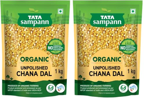 Image of Tata Sampann Organic Unpolished Chana Dal, 1kg (Pack of 2)