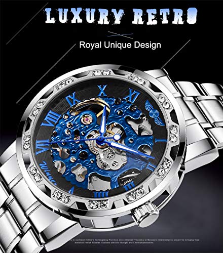 Transparent Fashion Diamond Luminous Gear Movement Royal Design Men Top Brand Luxury Male Mechanical Skeleton Wrist Watch #TOP1