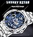 Transparent Fashion Diamond Luminous Gear Movement Royal Design Men Male Mechanical Skeleton Wrist Watch
