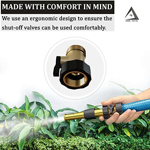 Heavy Duty Garden Hose Shut Off Valve (Premium Brass For Superior Durability), 3/4 Inch Water Valve Shutoff Connector, On Off Valves, Garden Hose Cut Off Adapter, Rust-Resistant Finish, Zero Leaks #TOP3