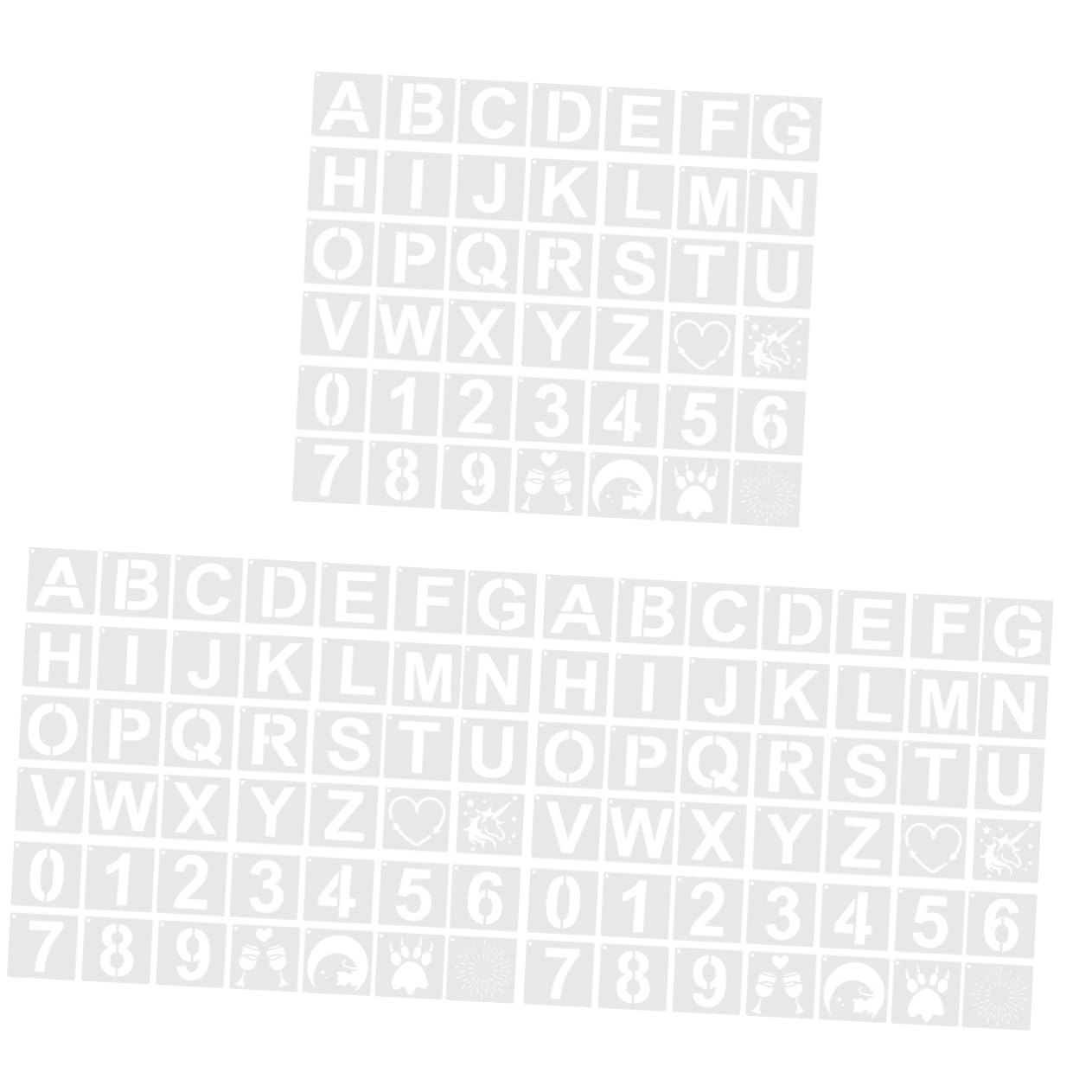 Pochoirs réutilisables pour peinture de modèles de lettres pour art et artisanat 126 pièces