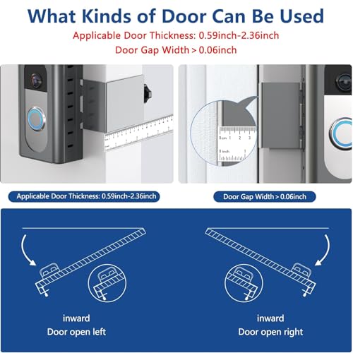 Image of KIMILAR Anti-Theft Video Doorbell Mount Compatible with Most Wireless Video Doorbell, Adjustable Mounting Bracket Accessories for Houses, Apartments, Businesses