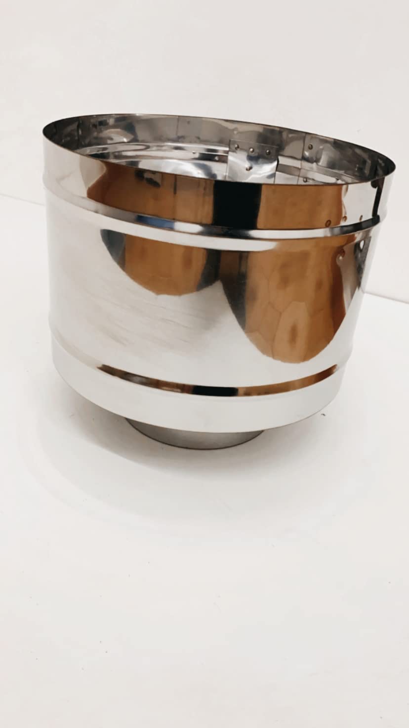Terminale a botte tondo cappello fumaiolo antivento antipioggia (150mm femmina)