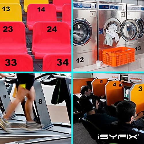 Isyfix Black Vinyl Numbers Stickers - 4 Inch Self Adhesive (2 Sets) - Premium Decal Die Cut And Pre-Spaced For Mailbox, Signs, Window, Door, Cars, Trucks, Home, Business, Address Number, Indoor Or Outdoor #TOP2