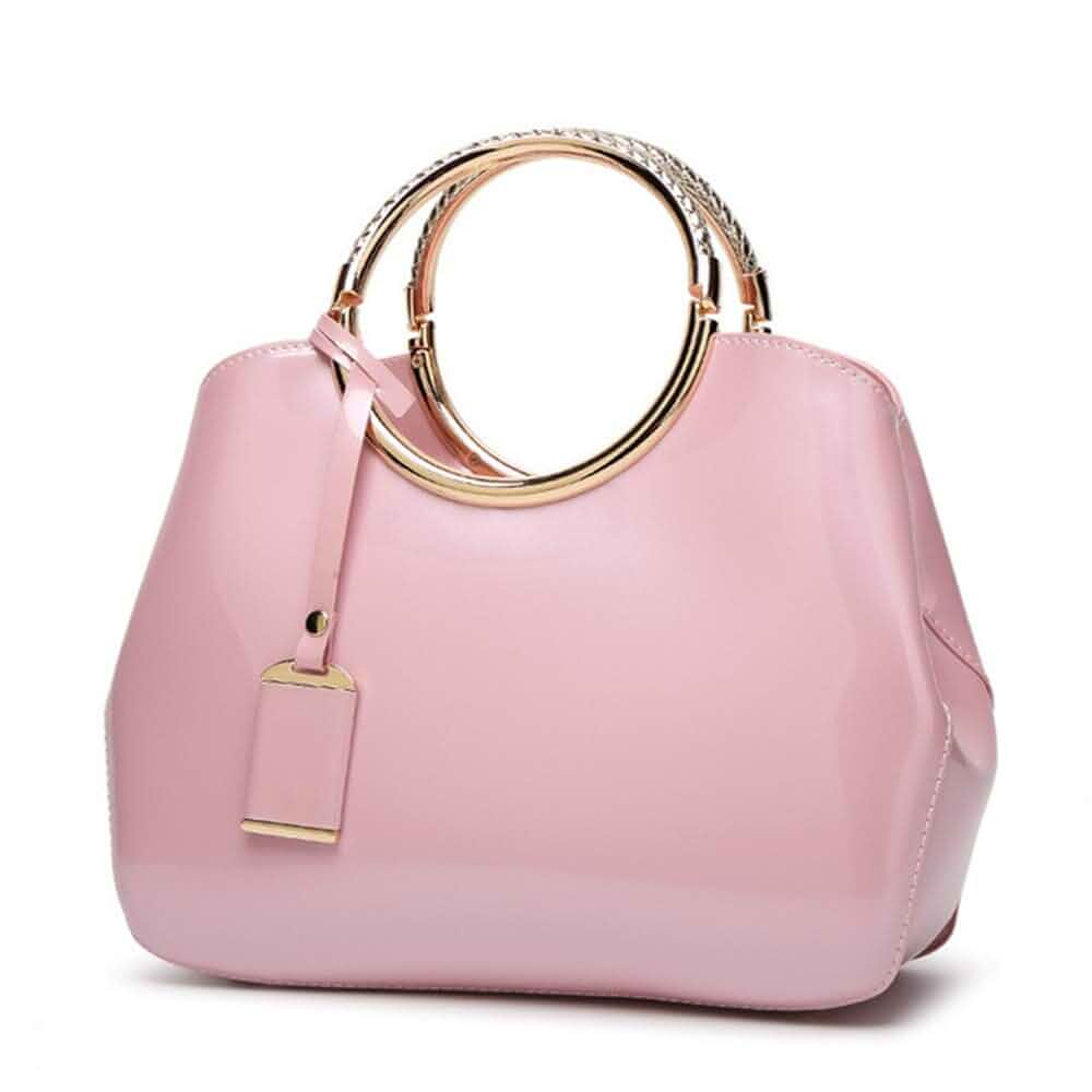Women Handbags, Ladies Top Handle Bags, Patent Leather Stylish Tote Shoulder Bags Purse for Work, Wedding, Shopping, Dating