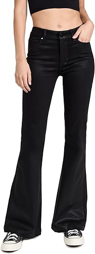 PAIGE Women's Genevieve Fog Luxe Coating Jeans, Black Fog Luxe Coating, 34