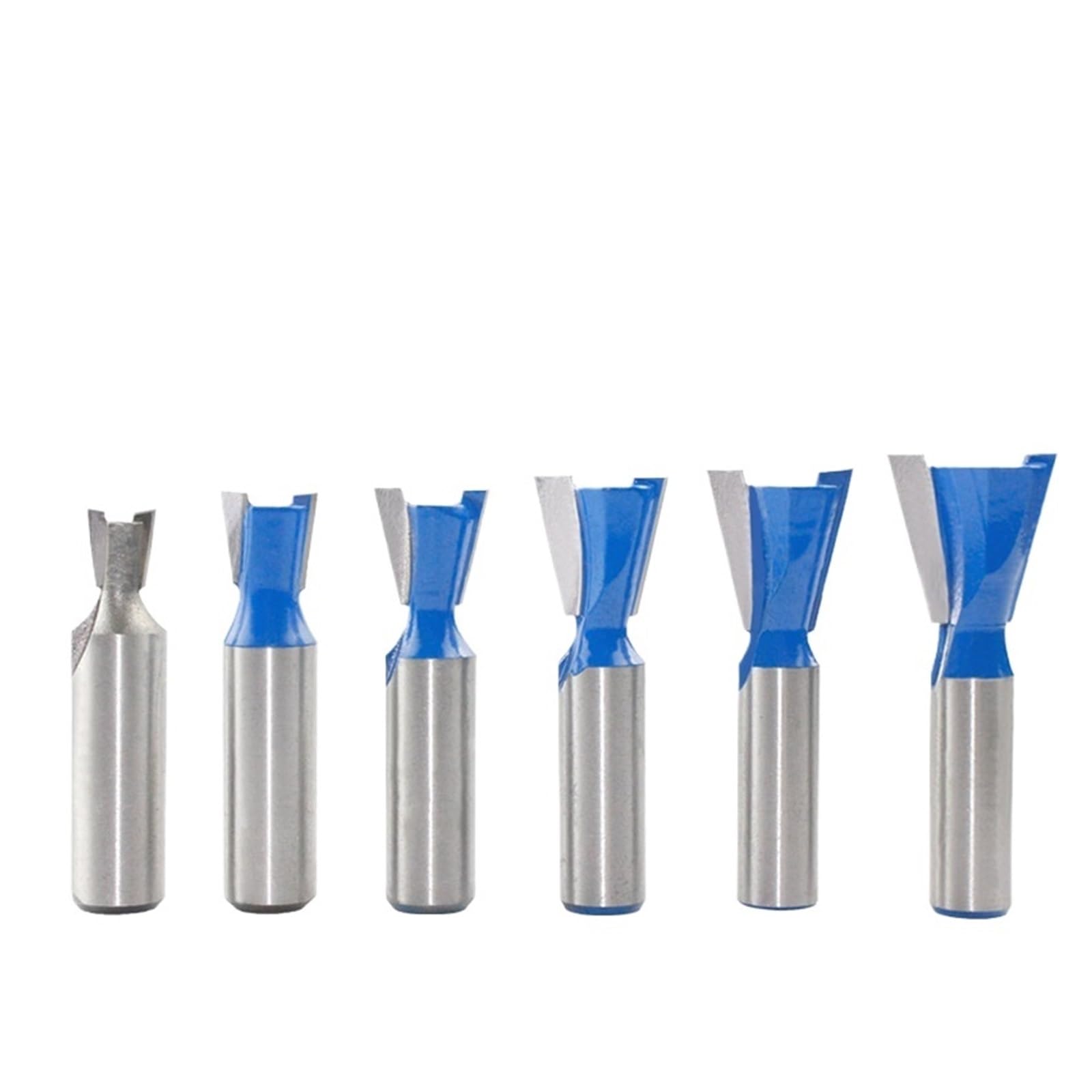 6 szt. frezów do połączeń jaskółczych 1/2 z trzonkiem 12 mm, 14-stopniowy frez do grawerowania drewna(12.7MM Shank)