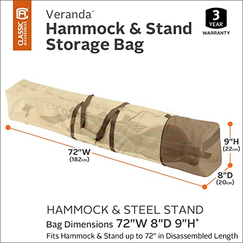 Classic Accessories Veranda Water-Resistant 72 Inch Oversized Patio Hammock And Steel Stand Storage Bag #TOP1