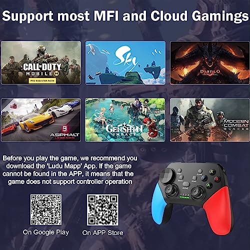 Wireless Game Controller für iOS/Android/PC, arVin Mobile Gamepad für SamsungGalaxy, iPhone 14, iPhone 13 pro max, Huawei, OPPO, Realme, Motorola, TCL, OnePlus, Google-COD Mobile