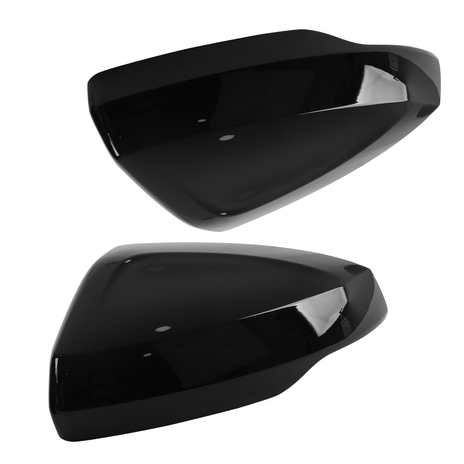 1 Par Capuchon de Rétroviseur Remplacement pour VW POLO MK6 2017-2024, Coque Retroviseur Exterieur De Voiture Couvercle Capuchon de Retroviseurs (Noir) | Cache de rétroviseur extérieur - Finition noire brillante - Montage facile - Remplace l'original