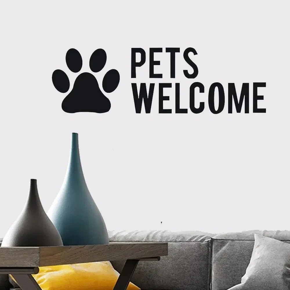 PETWELCOM Letters Wall Sticker Pet Shop PVC Wall Decal Dog Cat Mural Art Sticker Pet Grooming Salon 56x17cm