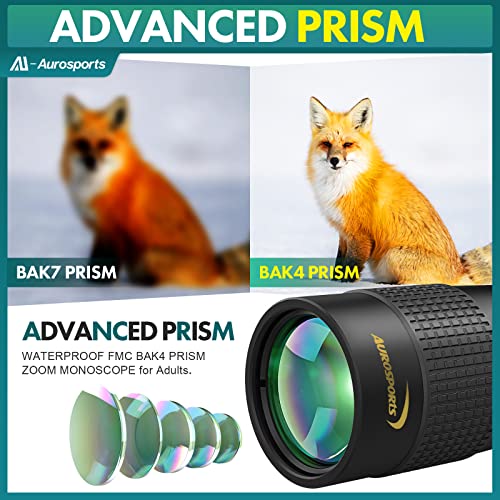 Aurosports 10-30x40 Zoom Monocular for Adults Monocular Telescope High Power with Bak4 Prism - Image 4