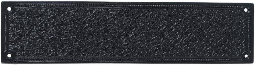 A29 Push Plate with Black Powder Coat Finish Heavy Duty Easy Installation Hardware | Single Unit | 11 1/4 inch Height X 2 3/4 inch Width