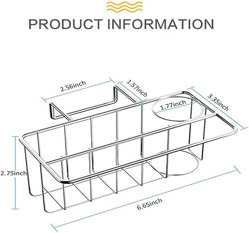 Miniatura 2 de Organizador para fregadero 3 en 1 adhesivo para fregadero soporte de esponja para cepillo esponja paño de cocina cesta de acero inoxidable cesta