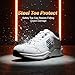 Furuian Steel Toe Shoes for Men Fashion Safety Shoes for Men Comfortable Steel Toe Sneakers Stylish Mens Safety Work Sneakers White