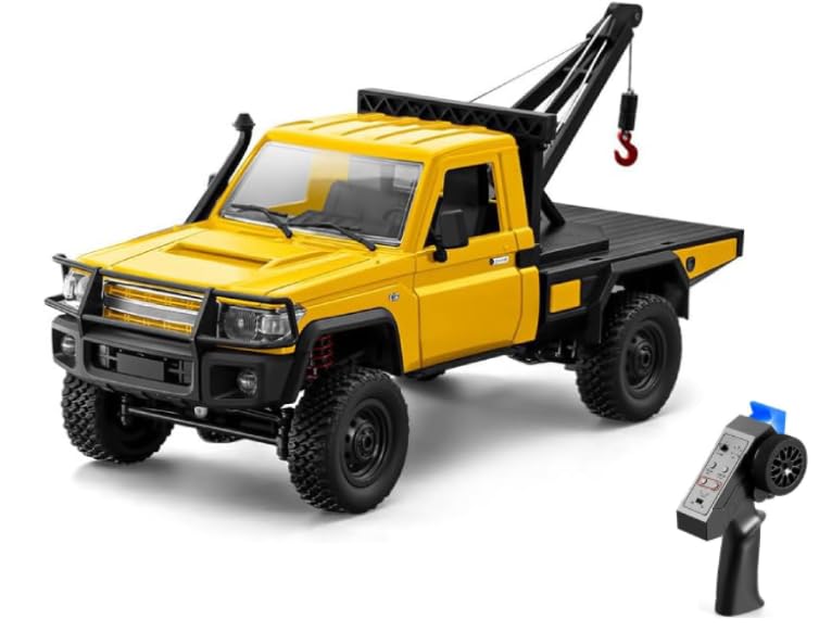 TinyWizTo 1/12 Full-proportional RC Crawler Model, 2.4G 4WD RC Off-Road Car With Functional Crane and Liftable Hook,Gift For Engineering Enthusiasts (2-Speed Mode/RTR)