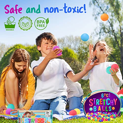 Oleoletoy Slow Rising Sensory Stress Ball 6 Pack, 3 Pack Liquid Motion Bubbler - Sensory Toys For Autism Kids Adults, Stretchy Ball Fidget Toy Squishy Toys, Stress Relief Toys For Anxiety, Adhd #TOP4