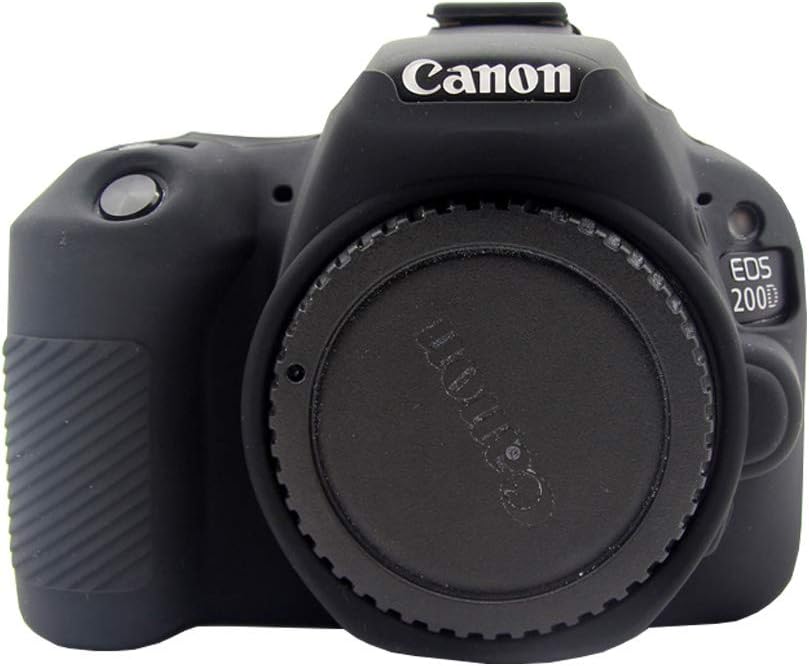 Easy Hood Case for Canon EOS Rebel SL2 SL3, Anti-Scratch Soft Silicone Housing Protective Cover Protector Skin for Canon EOS 200D Rebel SL2 / EOS 200D II Rebel SL3 Digital Camera (Black)