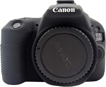 Easy Hood Case for Canon EOS Rebel SL2 SL3, Anti-Scratch Soft Silicone Housing Protective Cover Protector Skin for Canon EOS 200D Rebel SL2 / EOS 200D II Rebel SL3 Digital Camera Black