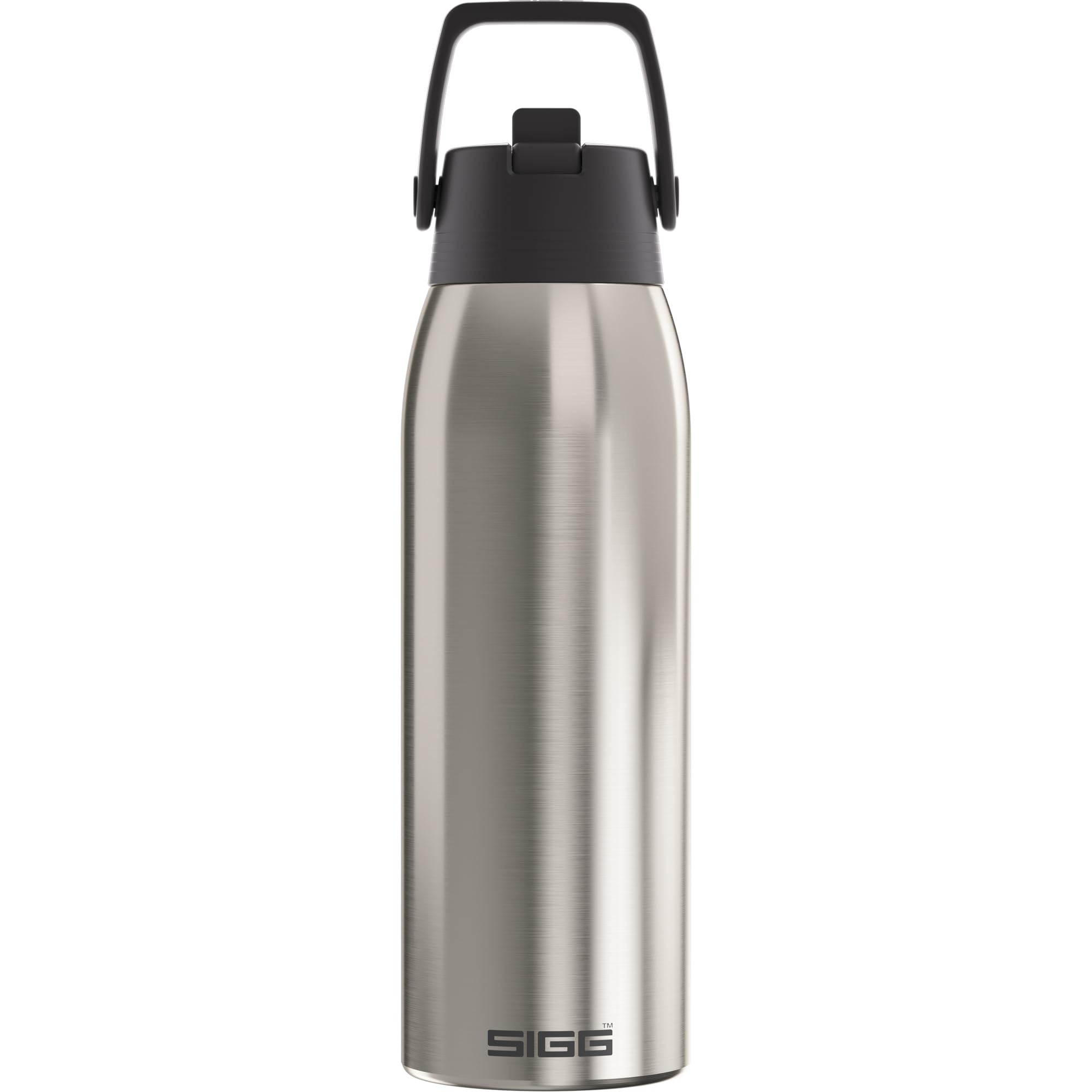 SIGG - Gourde Isotherme - Bouteille Thermos Shield Therm FLIP Brushed - Anti-fuite - Compatible lave-vaisselle - Sans BPA - 90% acier inoxydable recyclé - Argent - 1L