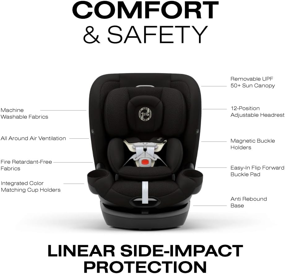 Callisto G 360 Rotating All-in-One Convertible Car Seat - Moon Black