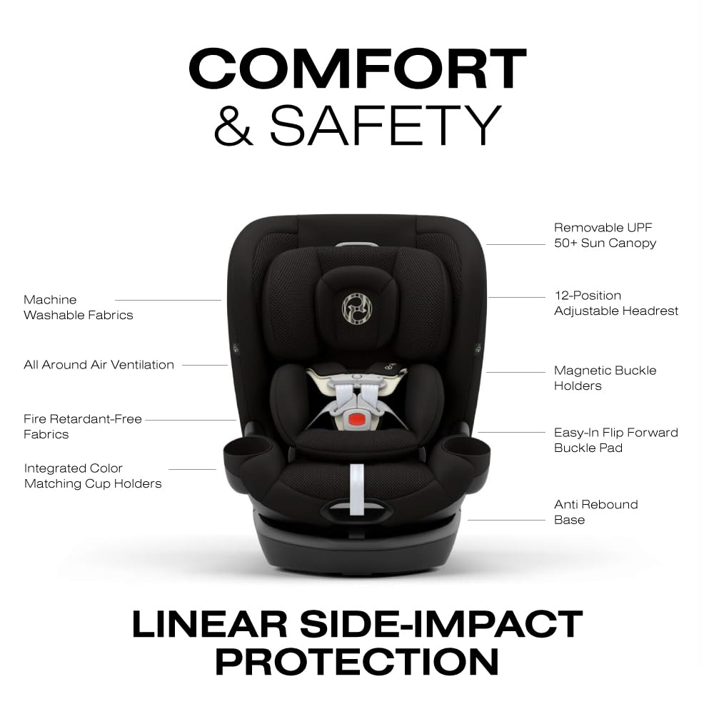Cybex Callisto G 360 Rotating All-in-One Convertible Car Seat - Moon Black