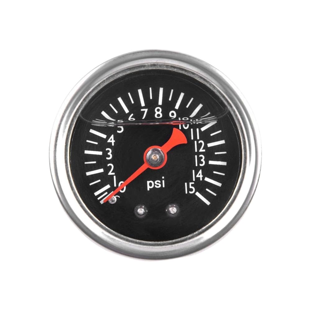 Fuel Oil Pressure Gauge 0 15psi Shock Resistant Stainless Steel 40mm Dial 1 8 NPT Thread Compatible with Hydraulic Systems(Black)
