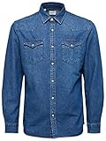 bewährte Selkected Qualität SELECTED HOMME Herren SLHSLIMNED-Smith Shirt LS W NOOS Jeanshemd, Blau (Medium Blue Denim Medium Blue Denim), X-Large