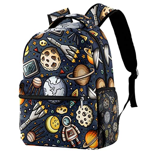Sac à dos de voyage enfant style campus imprimé espace et astronaute