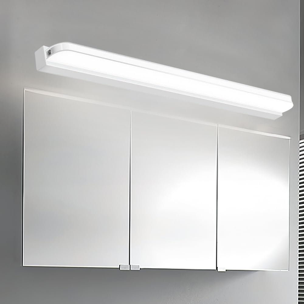 Aplique pared interior 6000K, lampara espejo baño led, lámpara de pared led largo 60cm, 14W moderna apliques dormitorio, sala de estar, pasillo (Blanco-14W)