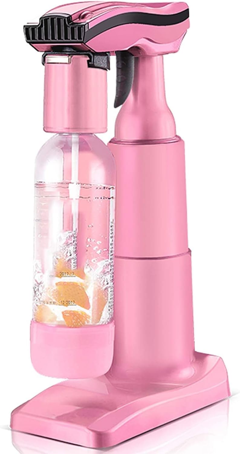Sparkling Water and Soda Maker, Carbonates Any Drink, Bubble Up Bundle - （not included CO2） (Color : Pink)
