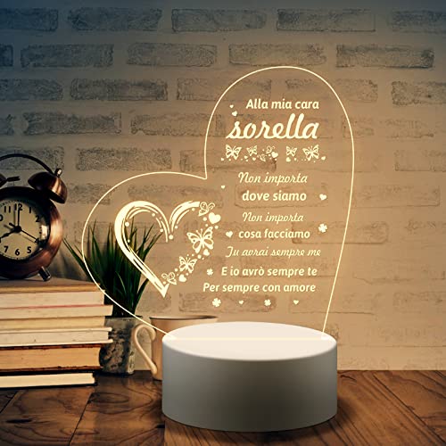 PRSTENLY Regalo Sorella, Acrilica Lampada Idee Regali Per Sorella...