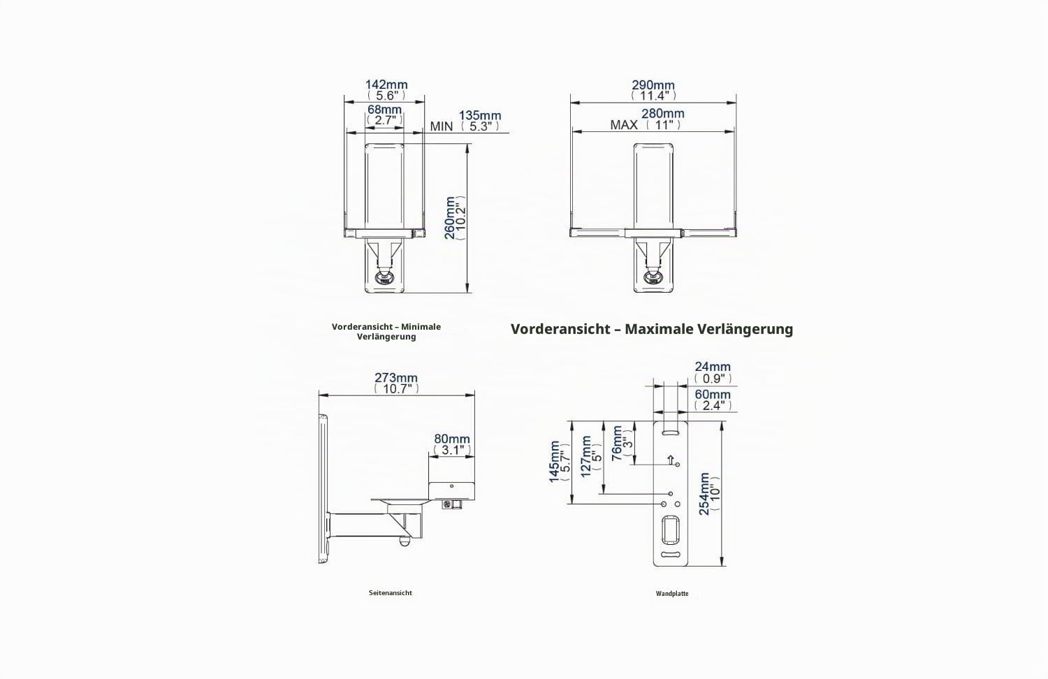 BT77 Black - Paar Wandhalterungen für Lautsprecher c/Schwarz