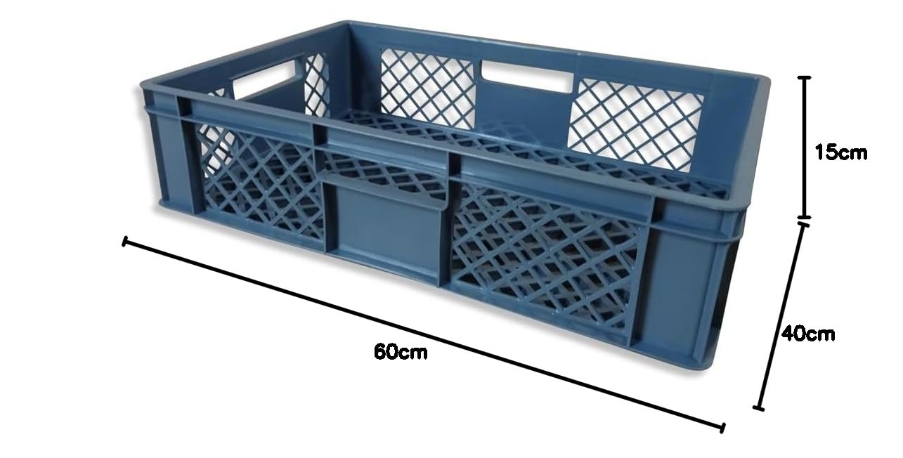 kanister-vertrieb® 4er SET Bäckerkisten 600x400x150mm, Bäckerkiste, Brotkiste, Brotkörbe, Brötchenkiste, Aufbewahrungsbox offen, 60x40x15cm, Stapelbehälter, Eurobehälter, Stapelkisten grau