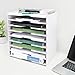 SONGWAY File Organizer for Desk - 9 Tier Wide Document Holder, Letter Mail Tray Storage Rack, File Sorter Organizer, Paper Storage Holder, Desktop Organizer for Home Office School, White