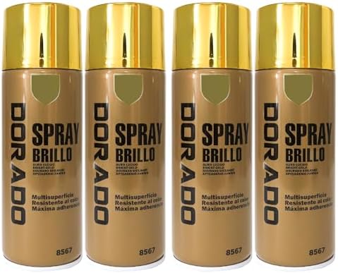 various - Professional Paint Spray Gold Gloss Multicolored 400ml Suitable Metal Wood and Plastic Pack of 4 Units